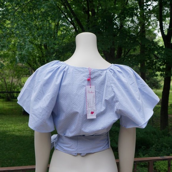 NWOT Parker Side Tie Cotton Top Chevron Stripe Size M - Picture 4 of 8